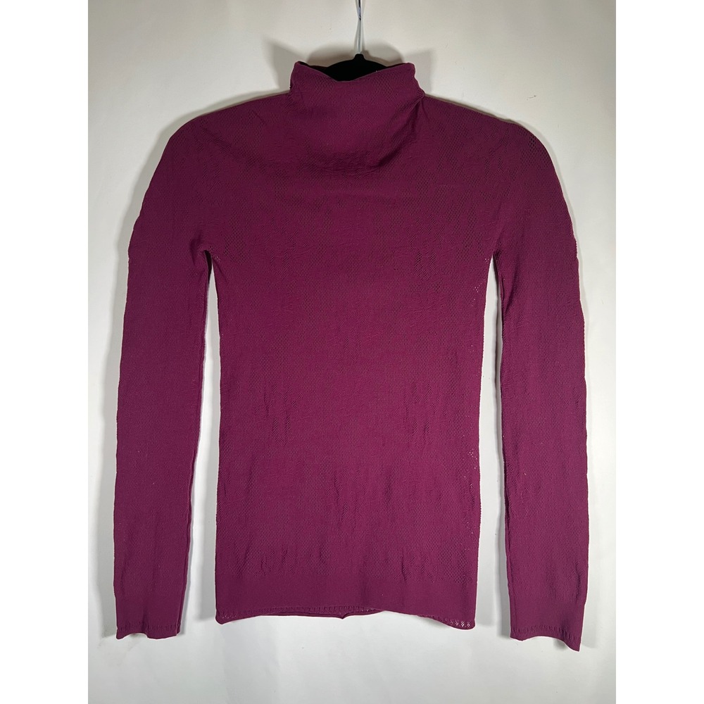 Intimately Free People Purple Floral Pointelle Lace Turtleneck Top M Italy